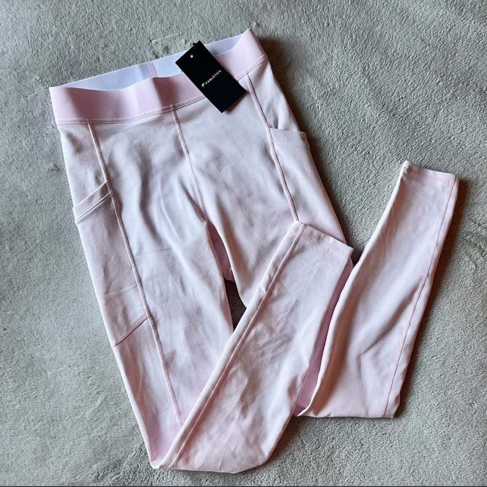 Fabletics Pale Pink High-Waist Leggings with Pockets